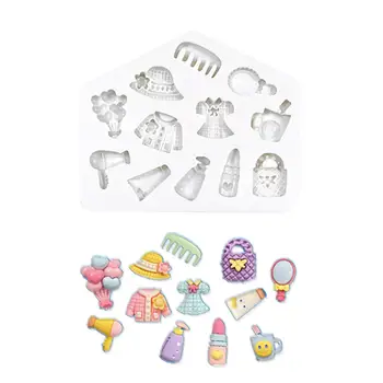 嬰兒矽膠模具 DIY 衣服奶瓶梳子生日翻糖蛋糕裝飾工具糖藝巧克力糖果黏土翻糖模具 8 最佳銷售 嬰兒矽膠模具 - №3