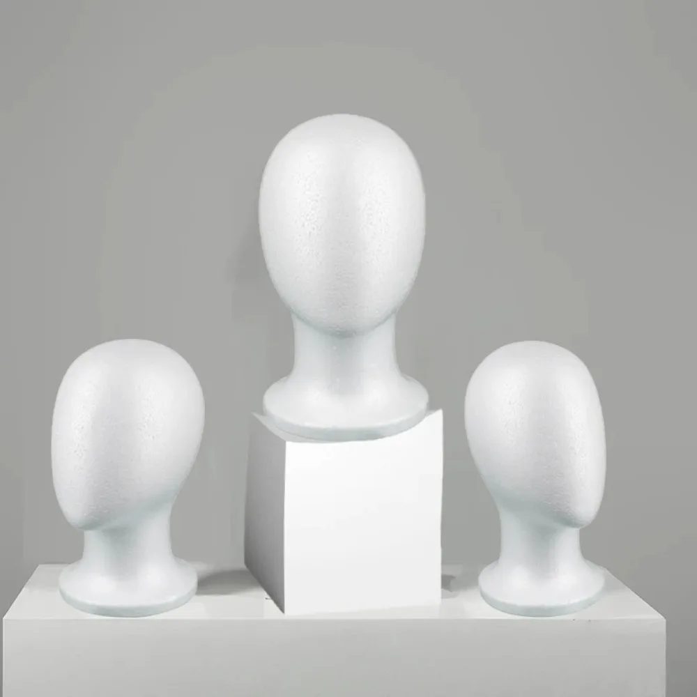 Male and Female Foam Manikin Heads for Wig Display: Styling, Hairstyle, Hats and Accessories - Suitable for Salons and Travel