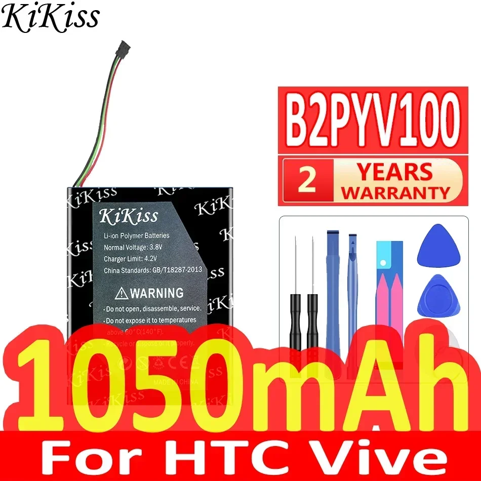 KiKiss Battery 1050mAh B2PYV100 For HTC Vive Tracker Acumulator 3 Wire Plug