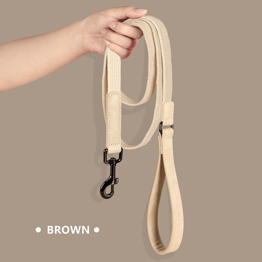 Retro Dog Collar Leash Set Custom Nylon Dog Collars With Walking Lead Rope Adjustable Pet Necklace For Small Large Dogs Durable_voghion.com