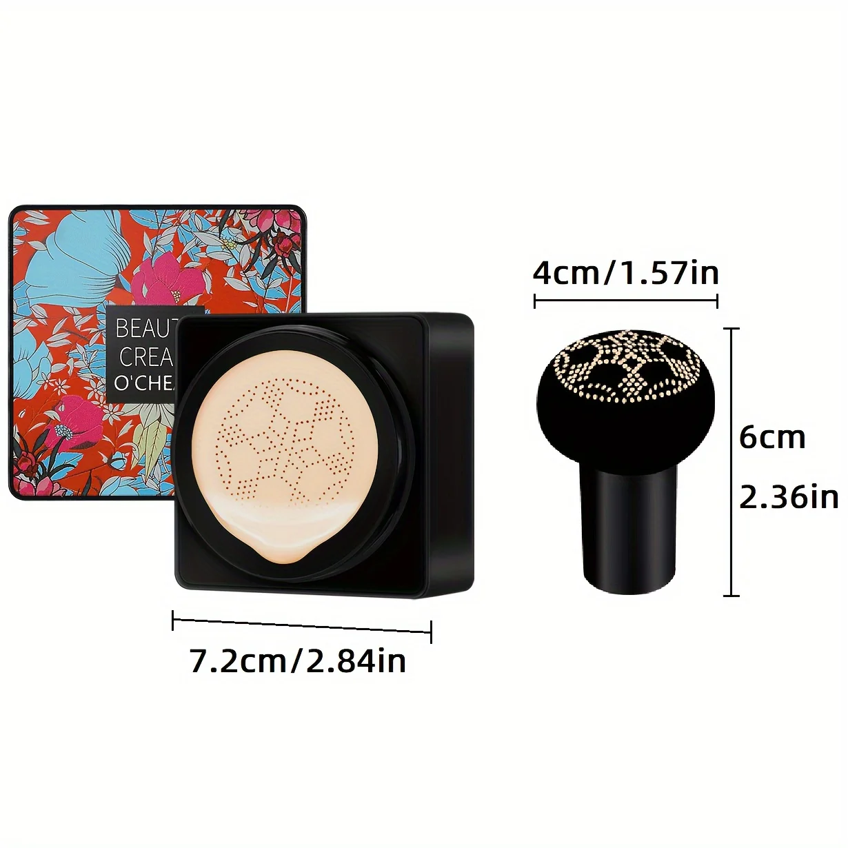 Fond de teint Mushroom Head Bb Cream - Correcteur hydratant pour tous les types de peau, finition nue naturelle - Emballage artistique cosmétique