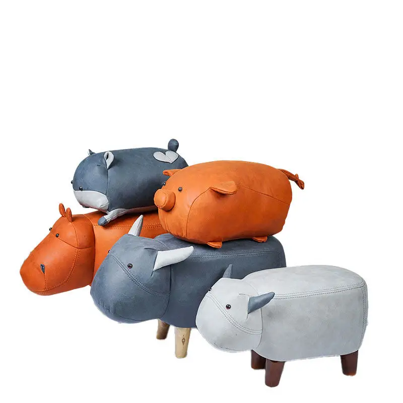 

Small Stool Creative Cartoon Solid Wood Feet Small Bench Children Baby Cute Home