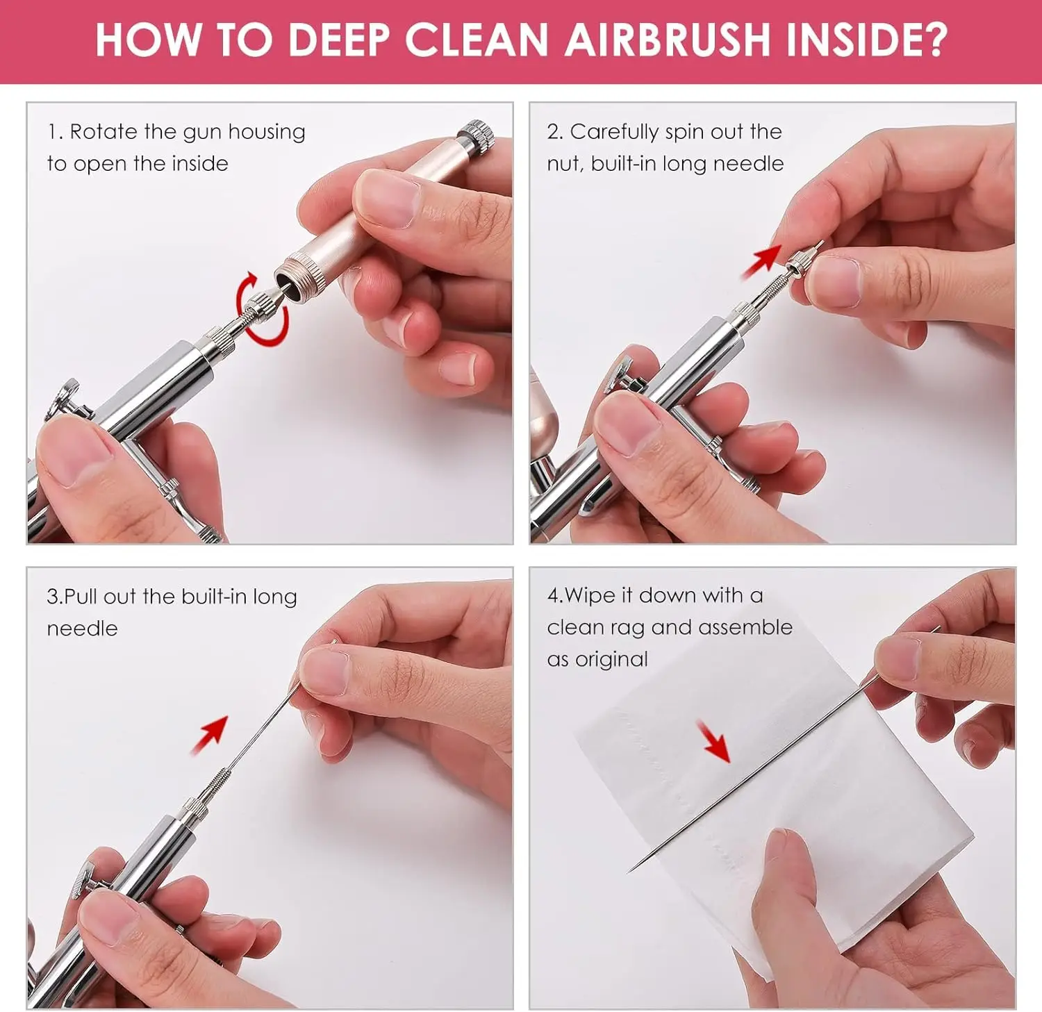 Airbrush with Compressor Airbrush Painting Mini Spray Gun for Painting Paint Nails Makeup Cake Decorating Stencils Model