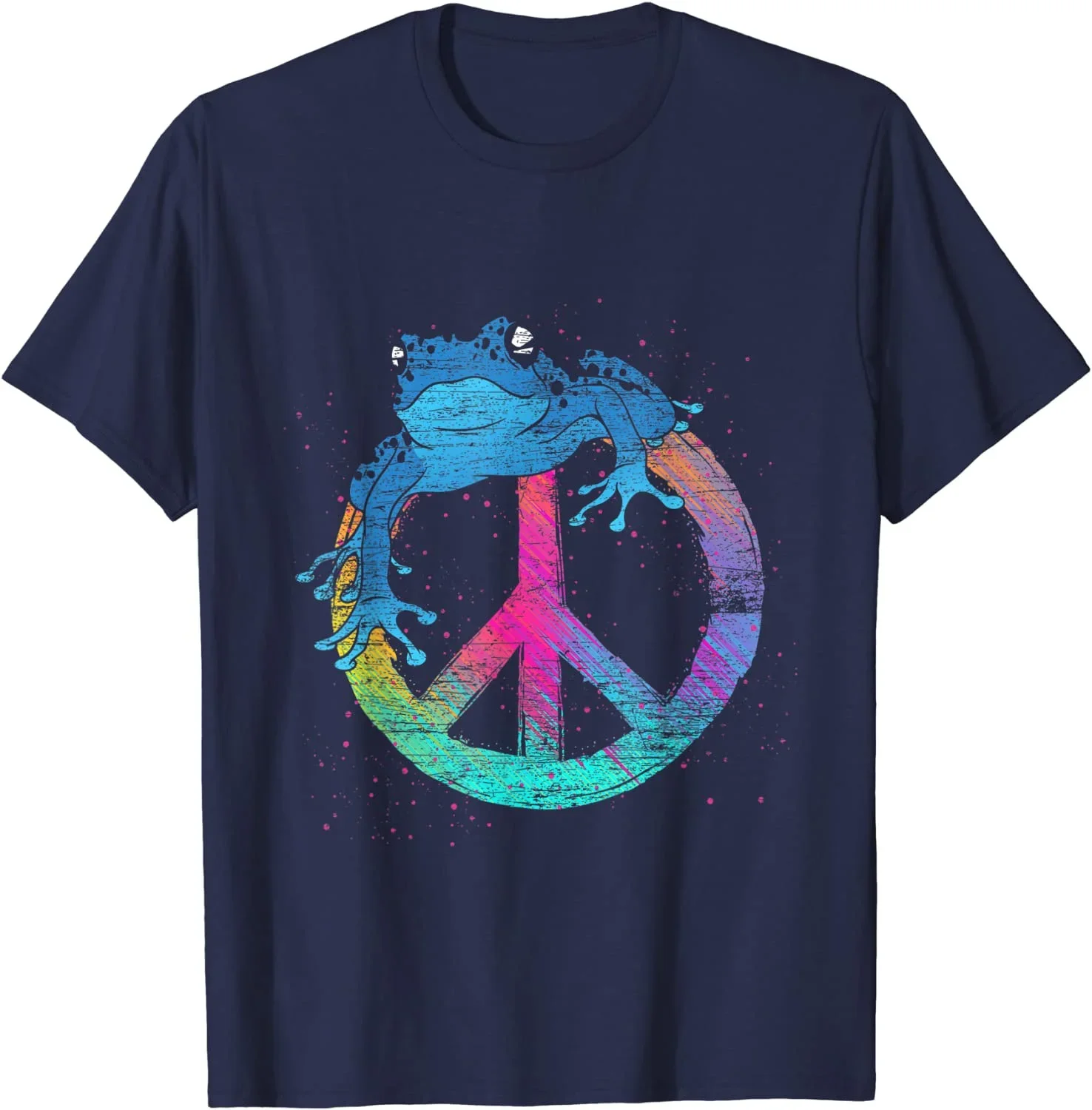 Hippie Toad Amphibian Peace Sign Frog T-Shirt For Men And Women S-3XL Gift Holiday Tee