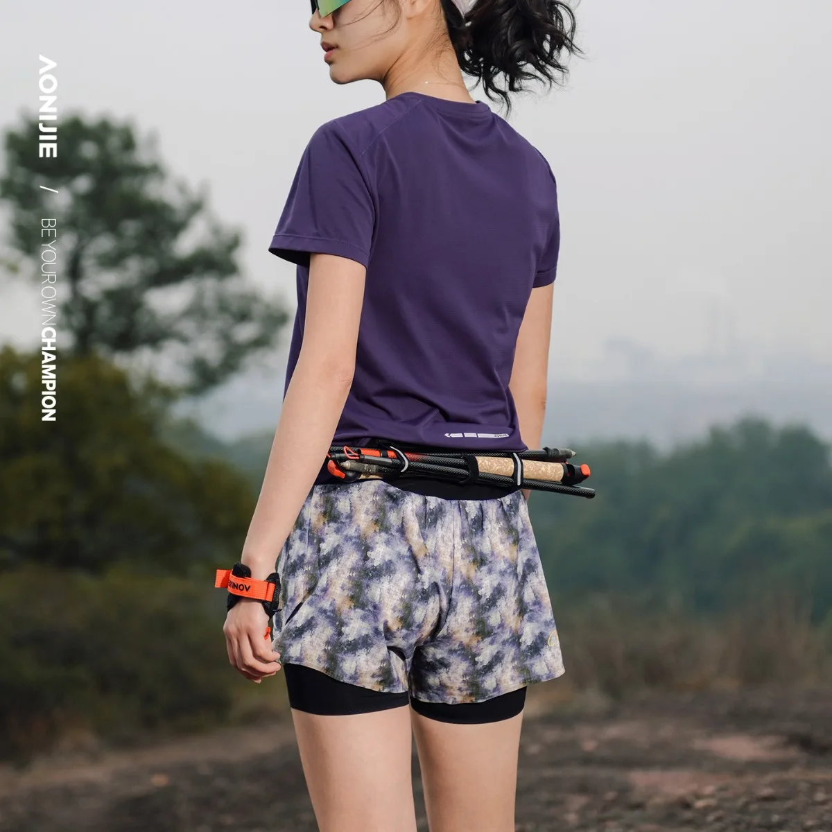 AONIJIE FW6257 Women's Shorts Trail Running Waist Bag Pants Breathable Lightweight Extended Liner for Outdoor Hiking Fitness