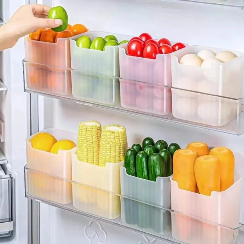 1/2/4pcs Fridge Side Door Storage Boxs Kitchen Food Vegetable Fruit Classification Box Plastics Miscellaneous Torage Container