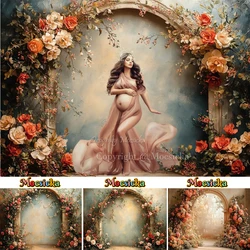 Classical Flower Wall Background Photography for Maternity Baby Show Arch Floral Backdrop Girl Birthday Portrait Photo Studio