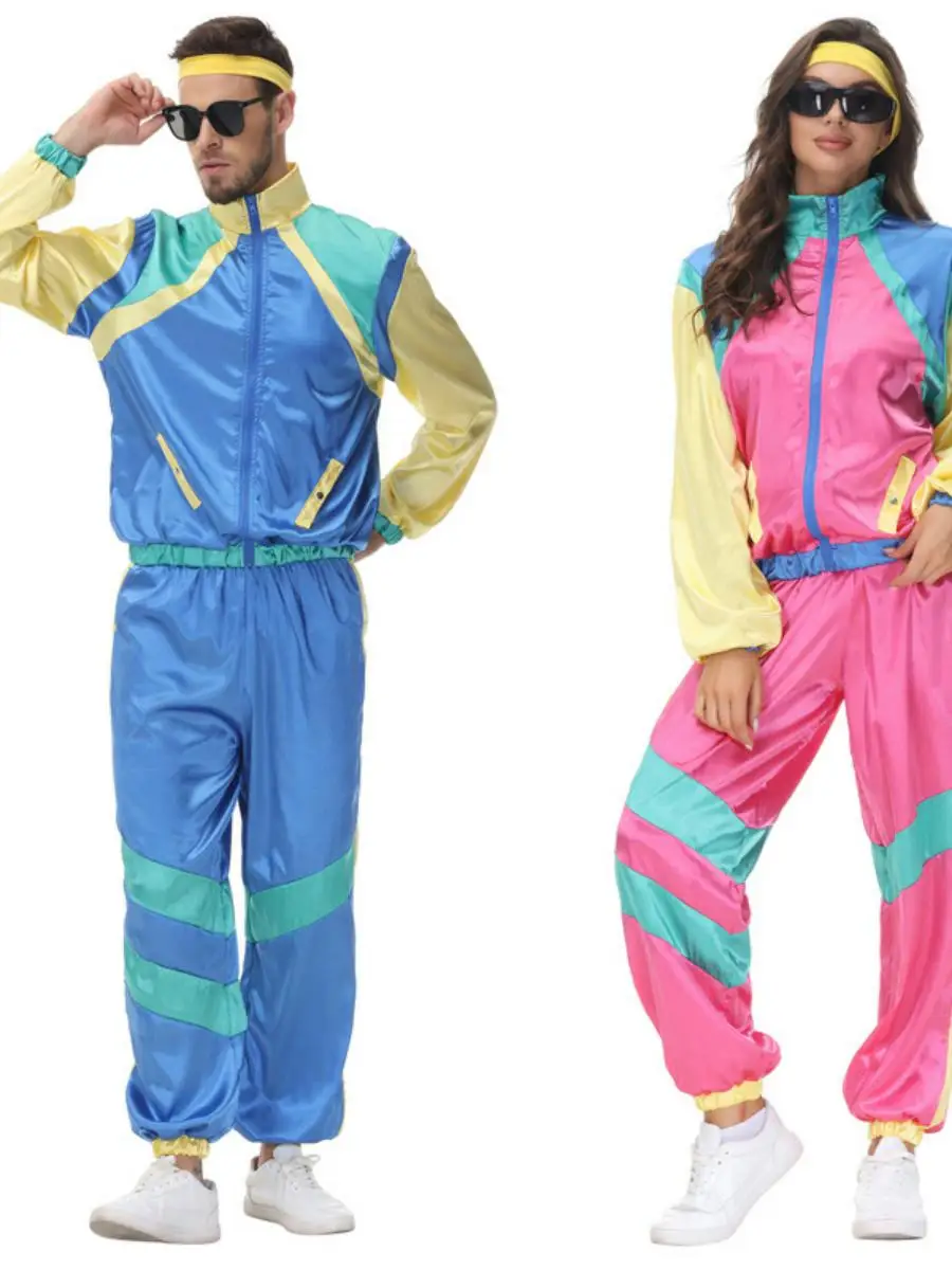 Halloween Par Cosplay Kostüm Hip Hop Männer Frauen Paar Leistung Disco Dance Sport Anzug Retro Sle Bühne Outfit