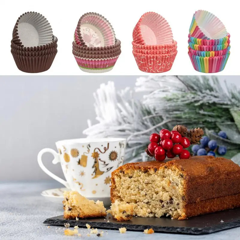 100Pcs/pack Cake Muffin Cupcake Paper Cups Cake Box Cupcake Liner Kitchen Baking Accessories Cake Mold Small Muffin Boxes