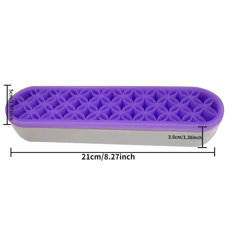 1Pc Makeup Brush Holder Nail Pen Display Stand Silicone Organizer Drying Rack Storage Case