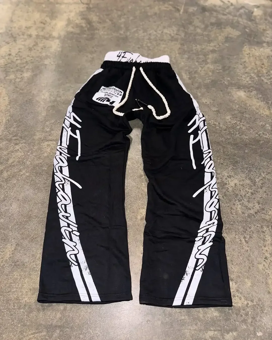 

2025 New Popular Fashion Stripe Double Waist Pants Trend Hip Hop Jogger Drawstring Sweatpants Oversize Cargo Trousers Streetwear