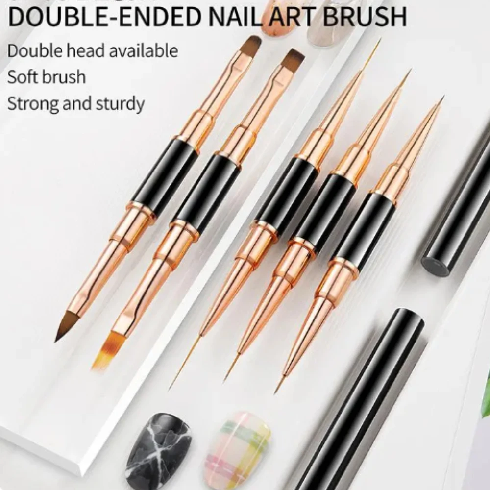 

1Pc Double Head Nail Art Liner Painting Pen Thin Stripe Line Drawing Pen DIY UV Gel Phototherapy Pen Manicure Accessories Tools