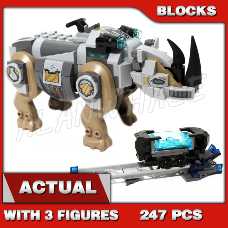 247 Uds Super Fighter Revenger Panther Rhino Face-Off por el carrito de la mina Rail Track 10836 juguete de bloques de construcción Compatible con el modelo