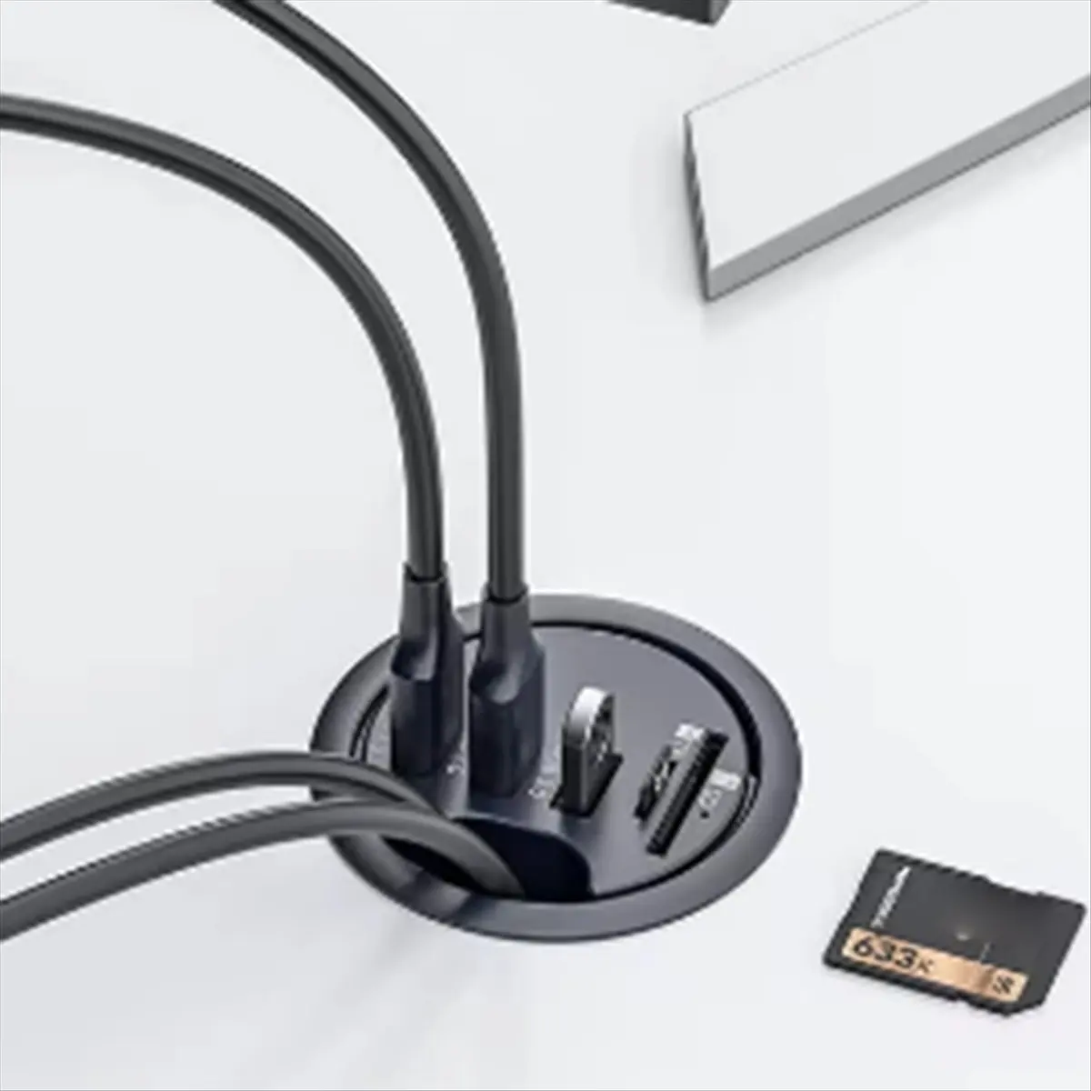 A85P USB HUB 3.0 Mount in Desk Docking Station with Multi USB 3.0 Adapter SD/TF Card Reader Desktop Organizer USB Splitter
