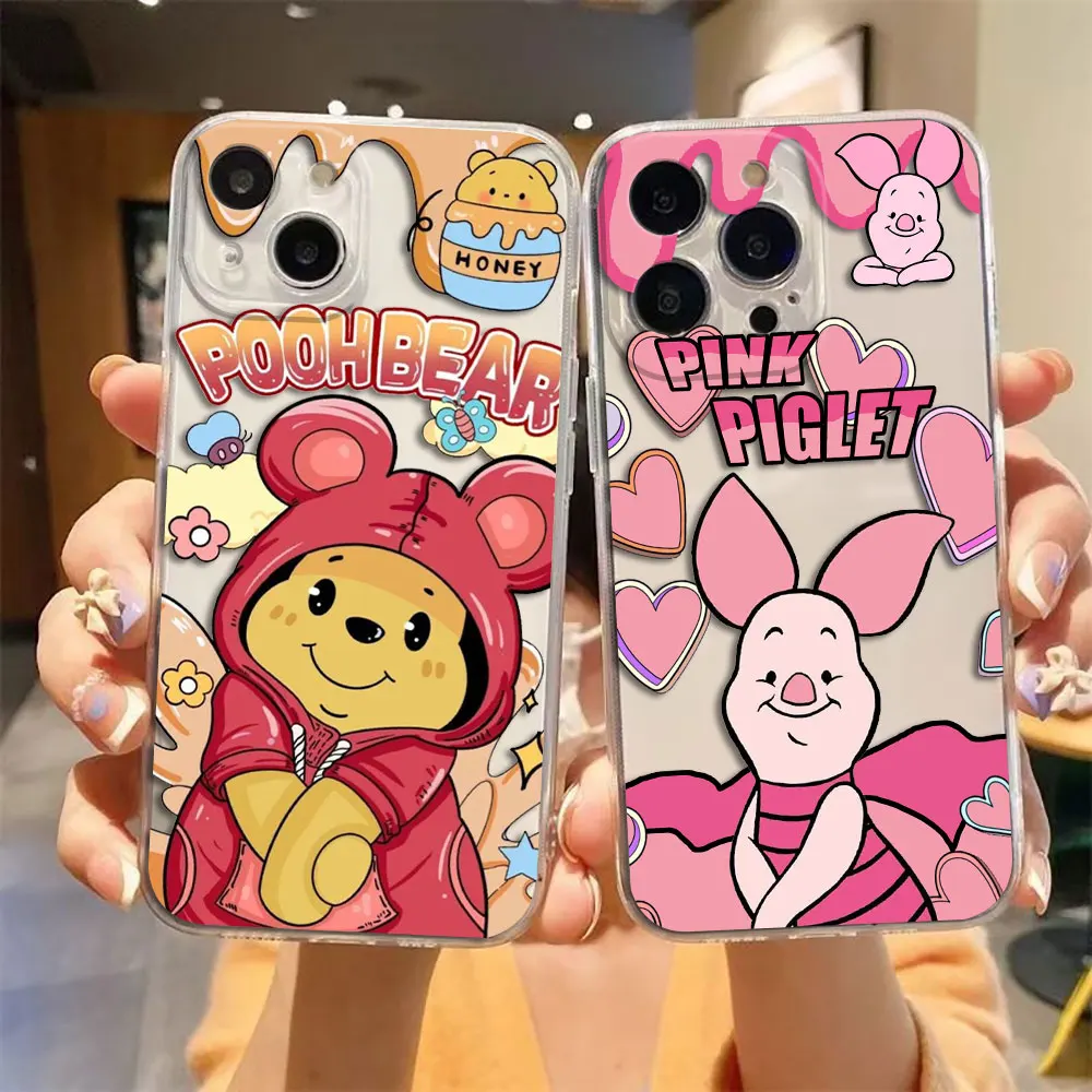 

Winnie The Pooh Bear Piglet Tigger Clear Phone Case For Xiaomi Redmi Note 13 12 12S 11 11T 11S 10 9 10S 9S 9T 8 Pro Max Case