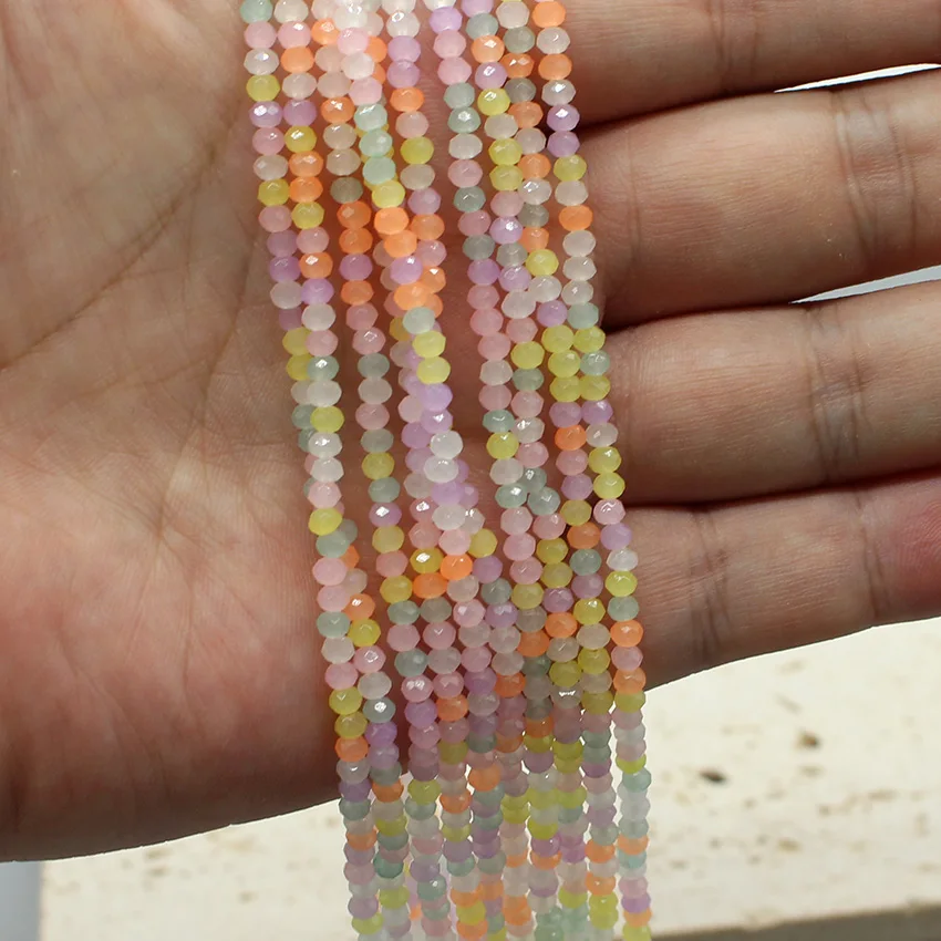 Mixed Color 2mm Rondell Beads   Faceted Glass Beads   for Jewelry Making DIY Female Bracelet