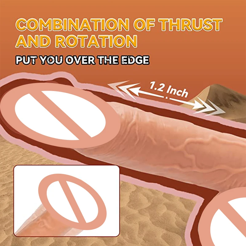 자동 현실적인 빅 딜도 진동기 누드 페니스 인공 텔레스코픽 스윙 가열 실리콘 원격 제어 섹스 토이, 여성용