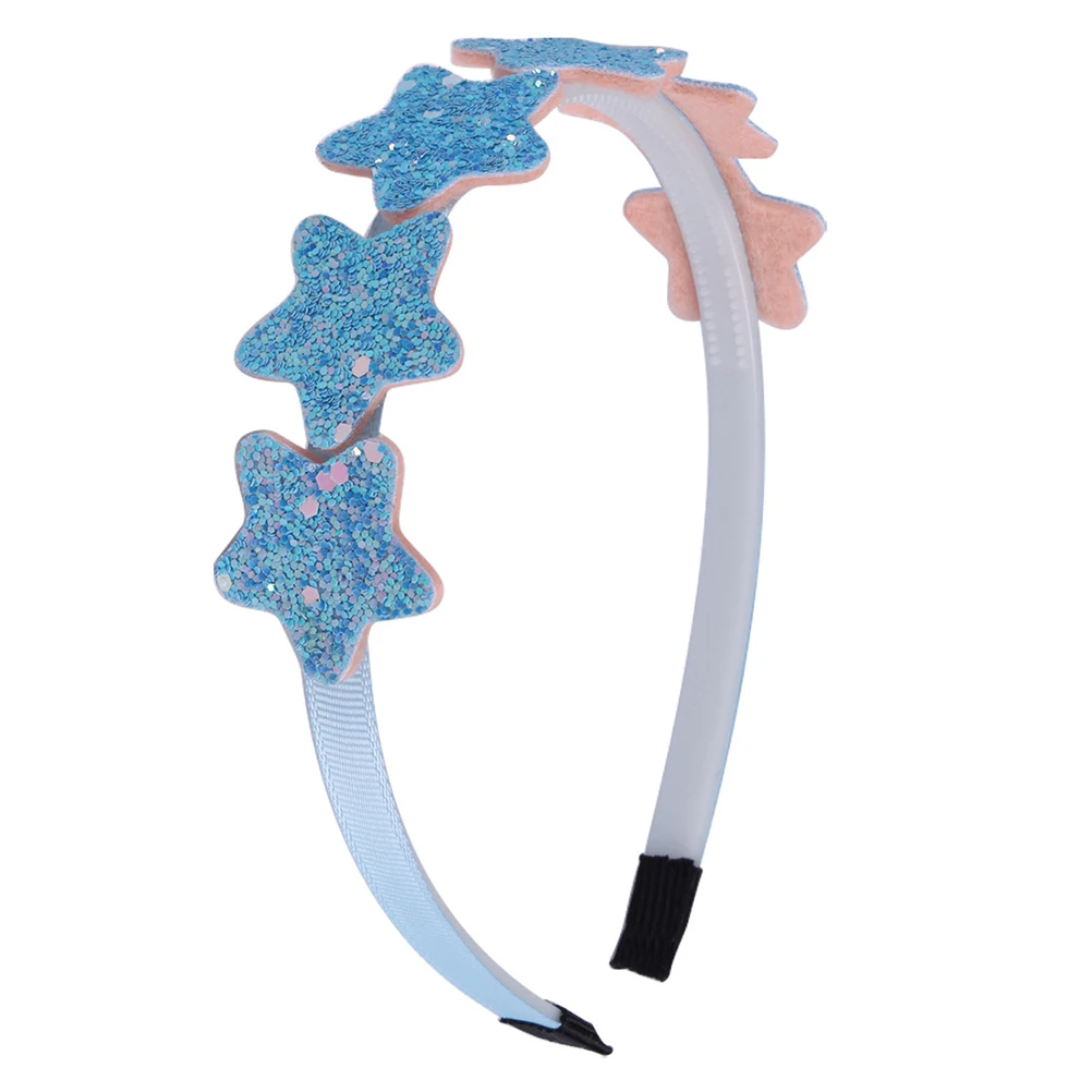 

4PCS Sequin Star Hair Hoops Headb Child Girl Elastic Hairstyle Accessories Birthday Party Christmas Halloween Cosplay Daily Wear