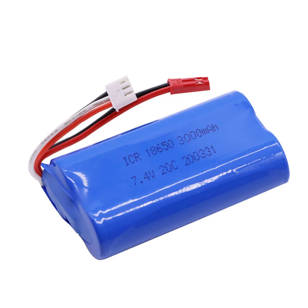 7.4V 3000mAh 2S 18650 lipo battery  EL-2P/SM/JST/T Plug For Udi U12A Syma S033g Q1 H100 H101 H102 H103 FT009 rc boat model parts