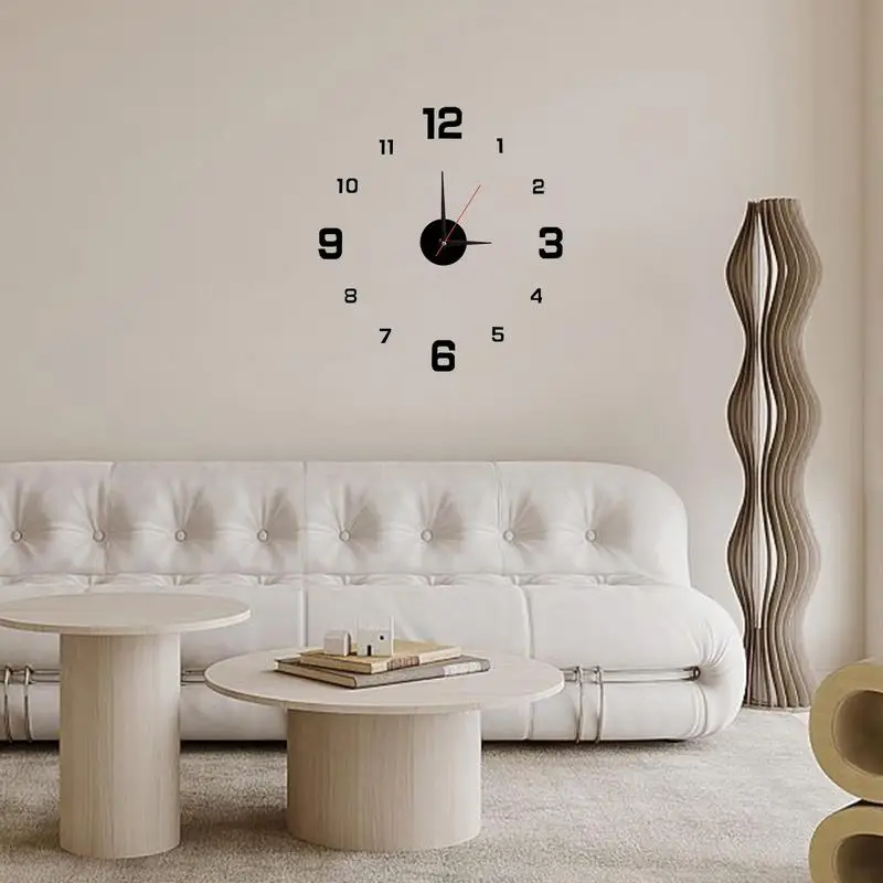 Frameless Wall Clock Large Frameless Luminous Numerals Clock Sticker Home Decoration Wall Décor For Living Room Offices Home