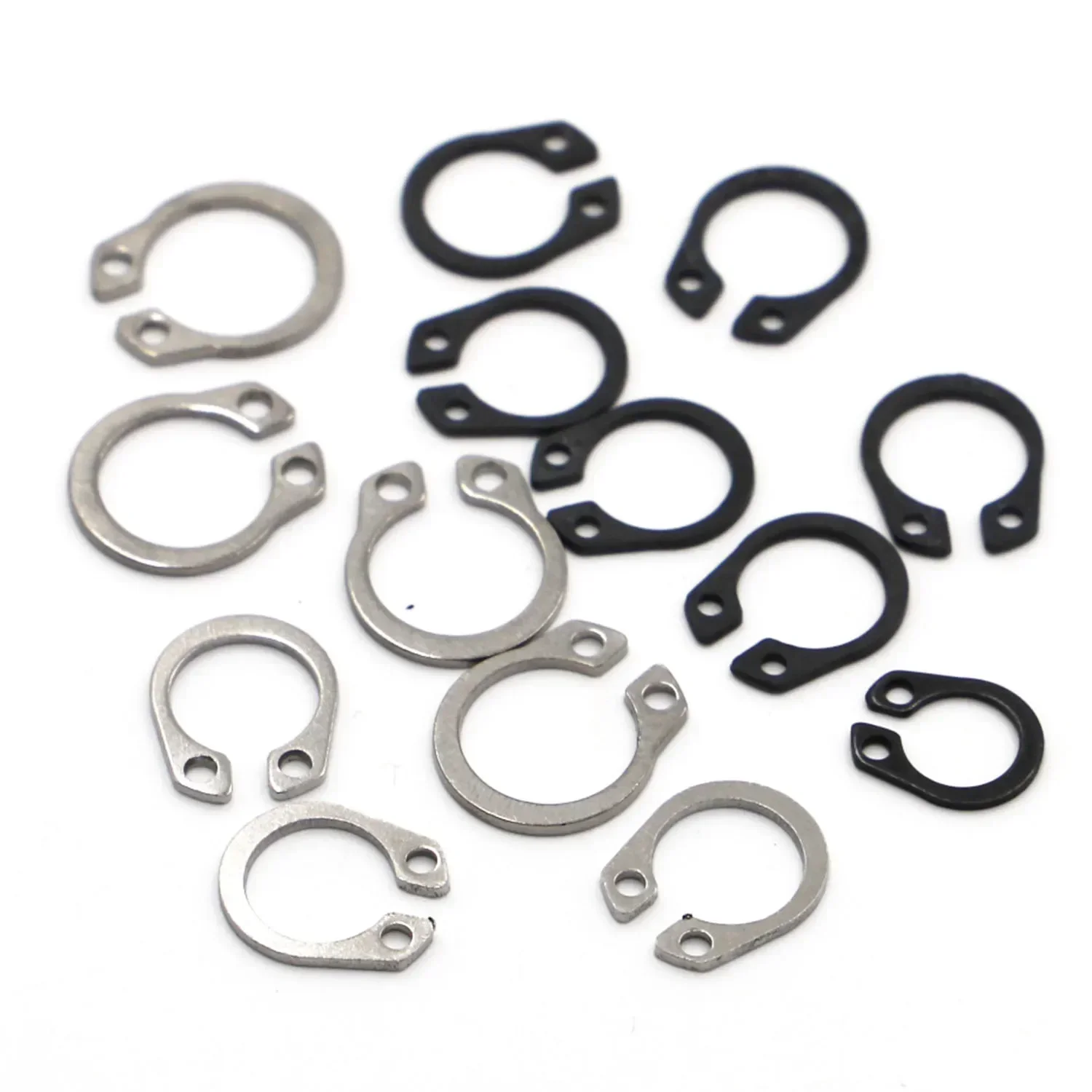M3 M4 M5 M6 to M50 GB894 Black 65mn Manganese 304 Stainless Steel C Type External Circlip Retaining Clip Ring Washer for Shaft