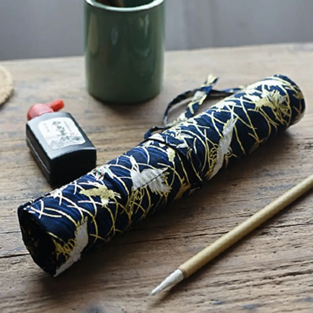 

Creative Chinese Style Roll Pen Curtain Vintage Paint Brush Pencil Bag Pencil Bag Holder Large Capacity Makeup Brush Wrap Boys