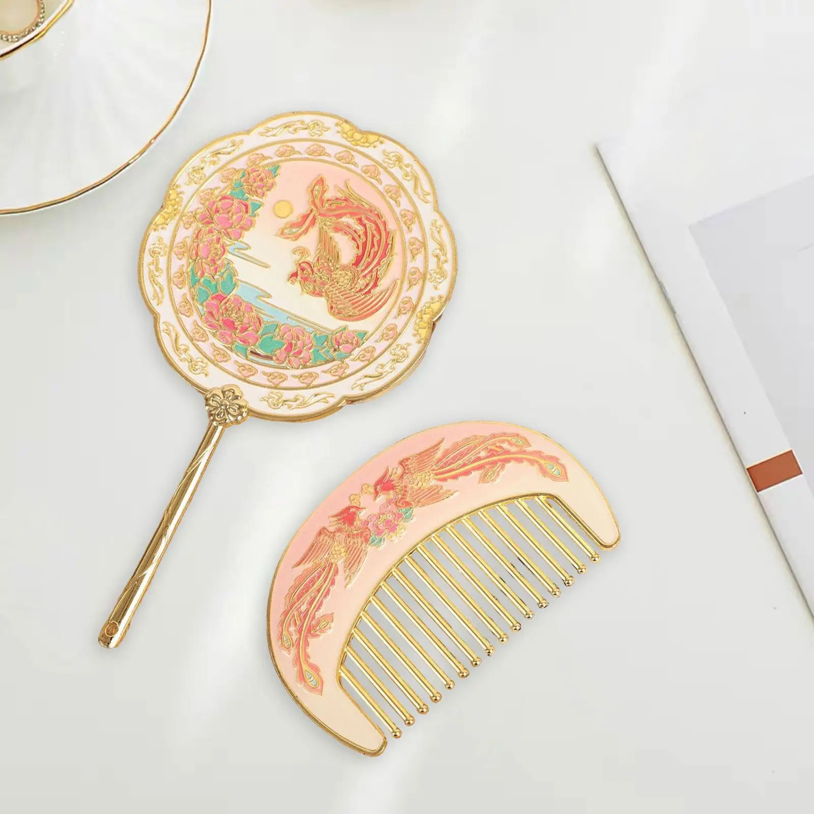 Ensemble de miroirs à main, miroir de maquillage Compact au Design rétro pour les vacances du nouvel an