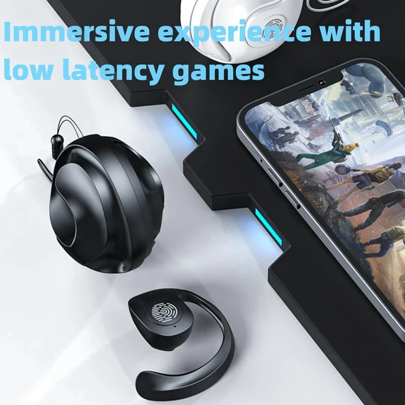 BNVN-Bluetooth otwarte słuchawki gamingowe IPX5 wodoodporne sportowe bezprzewodowe słuchawki Bluetooth z redukcją szumów dla Androida/IOS
