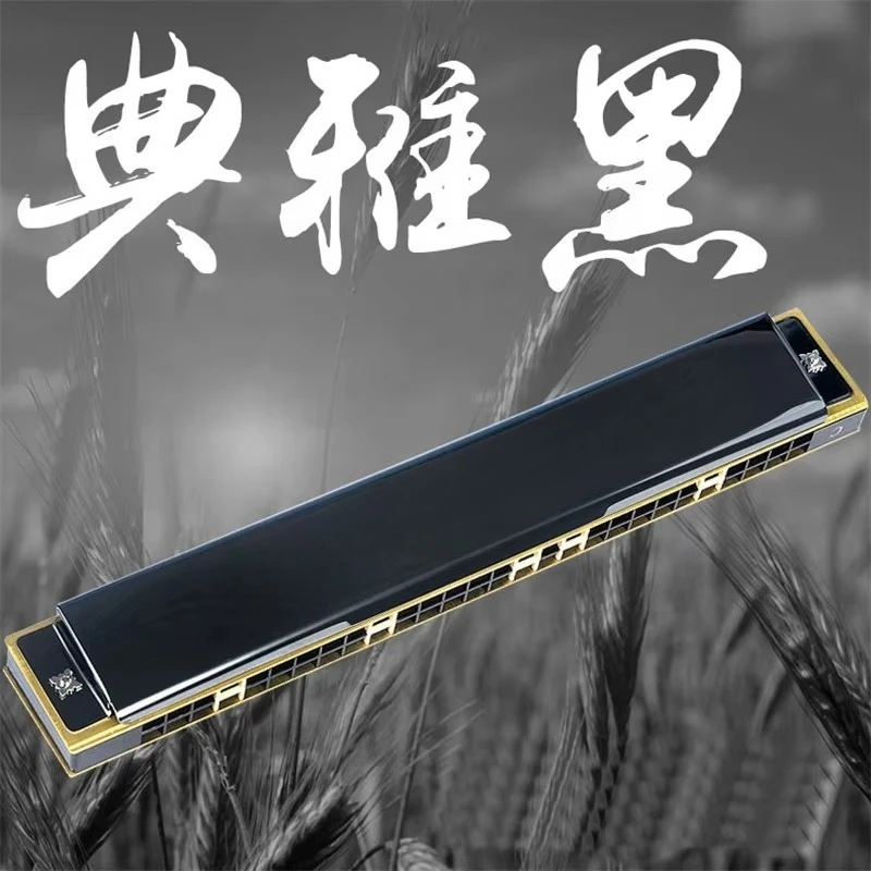 Professional 28-Hole Tremolo Harmonica Key of C Octave Sound Wide Range, Suitable for Adults Beginners & Self-Learners