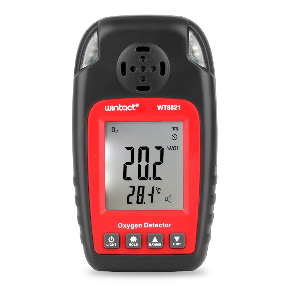 WT8821 Oxygen Detector Independent Oxygen Gas Sensor Warning-up High Sensitive Poisoning Alarm Detector