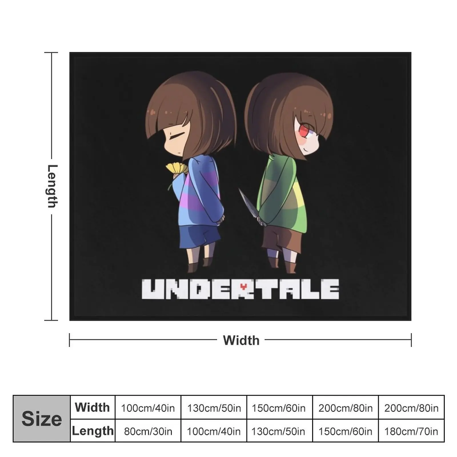 Chara And Frisk - Undertale Video Games Throw Blanket Sleeping Bag Luxury Thicken Blankets