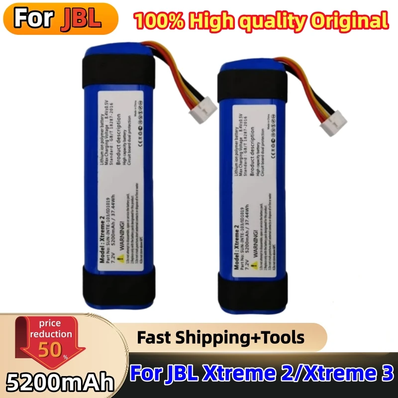 100% High Quality Original 5200mah Wireless Bluetooth Speaker Battery For JBL Xtreme2 2nd Player Xtreme3 Xtreme 2 3 Batteries