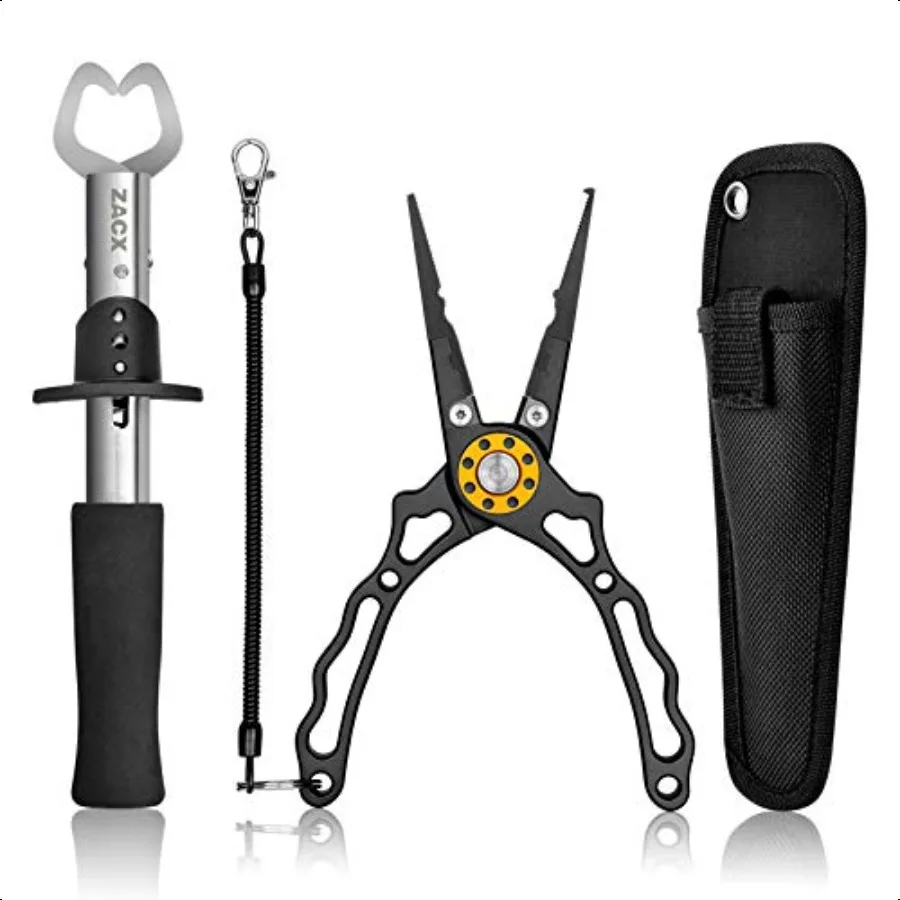 

Fish Lip Gripper Pliers Upgraded MutiFunction Hook Remover and Split Ring Pliers for Fly Fishing Ice Fishing Fishing Gear Gift