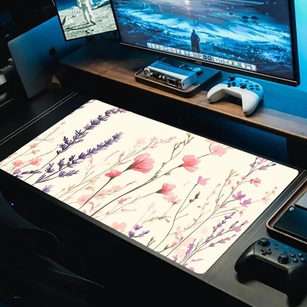 

Lavender flowers Large Mouse Pad Computer XXL MousePads Keyboard Mouse Mat Gamer Soft Office Carpet Table Mat Desktop MousePad