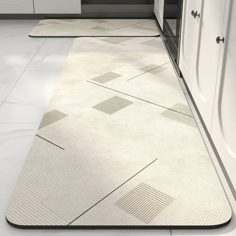 Kitchen Waterproof Floor Mat Water Absorption Oil Absorption Anti Slip Foot Pad Diatomaceous Earth Water Absorption Rugs