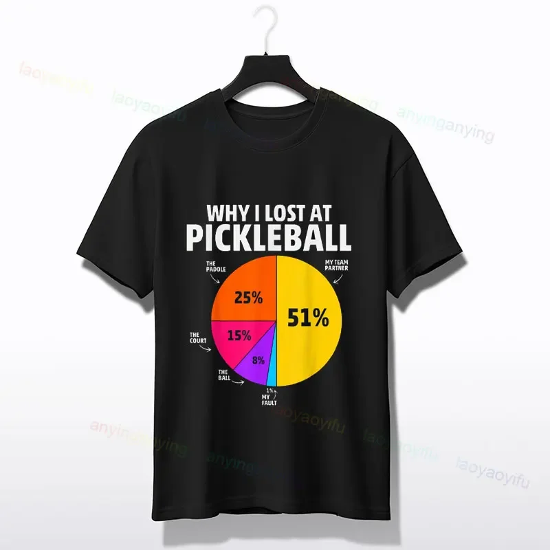 Zabawna koszulka z grafiką Pickleball „Życie jest krótkie, graj w Pickleball” Projekt z krótkim rękawem T-shirt z czystej bawełny Streetwear Fashion
