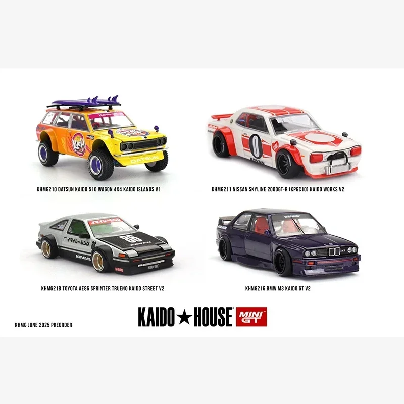 

PreSale KHMG 218 1:64 Toyota AE86 Sprinter Trueno Kaido Street V2 Openable Hood Diecast Car Model Kaido House MINIGT