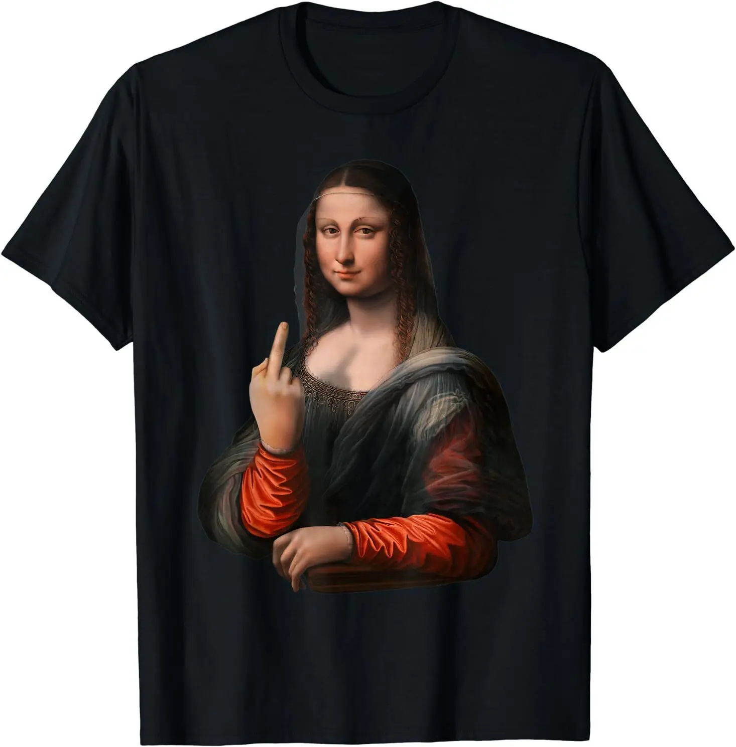 

Mona Lisa with middle finger lightweight graphic T-Shirt Size S-5XL