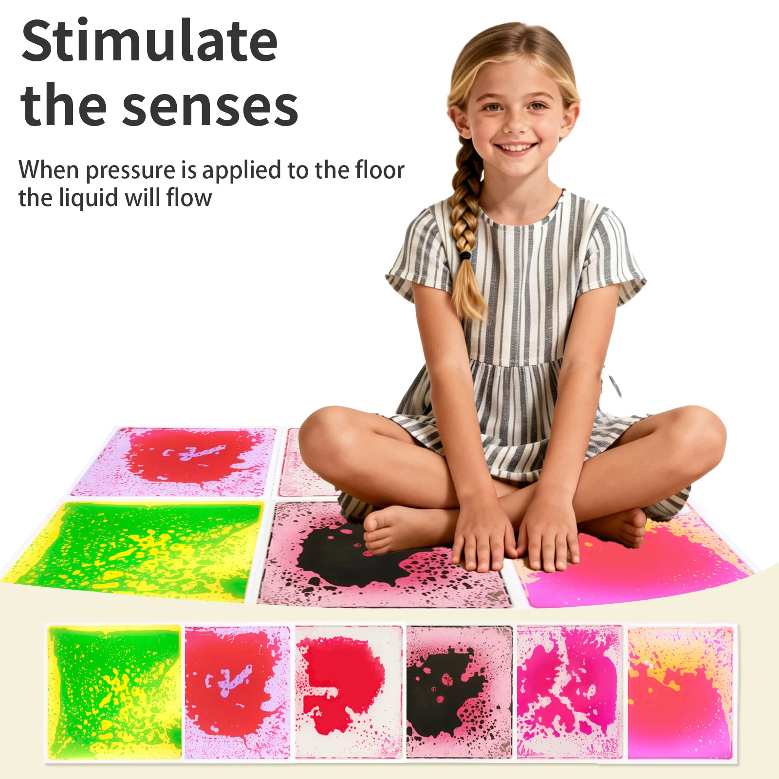 Tactiele sensorische ervaring: duurzame sensorische vloeibare speelmat voor kinderen – zachte antislip voor de ontwikkeling van peuters