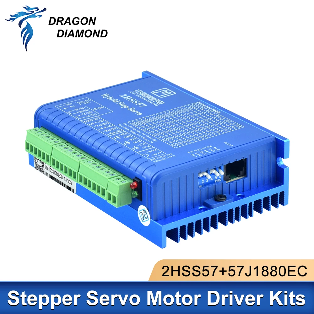 57J1880EC-1000+2HSS57 High Speed Stepper Motor Servo Driver Set 2.2N.M 24V Hybrid Servo Closed Loop 2-phase Stepper Motor Driver