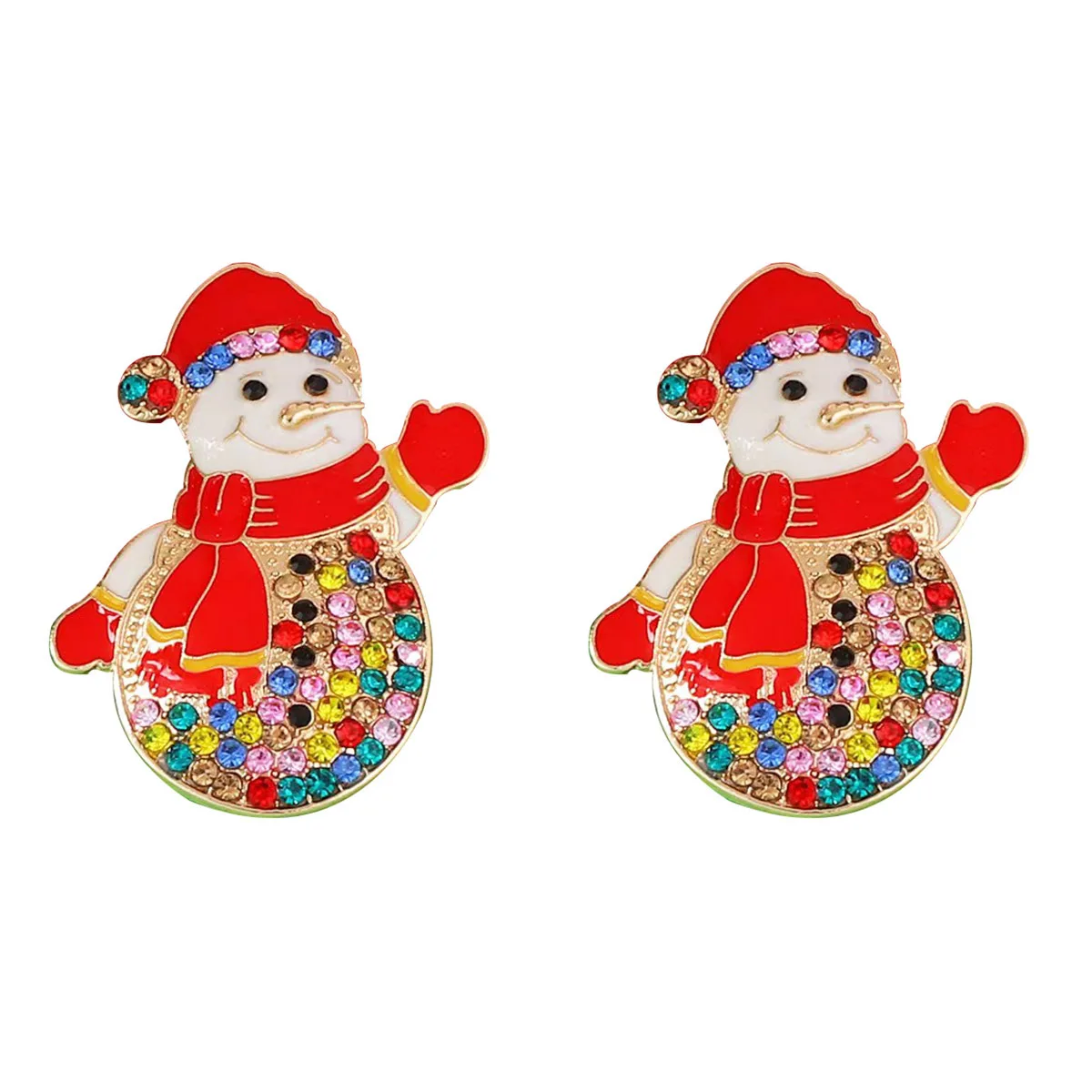 DIGADAGU المعادن عيد الميلاد حجر الراين ثلج وأقراط جديدة بسيطة أنيقة أقراط النساء السنة الجديدة حزب مجوهرات اكسسوارات