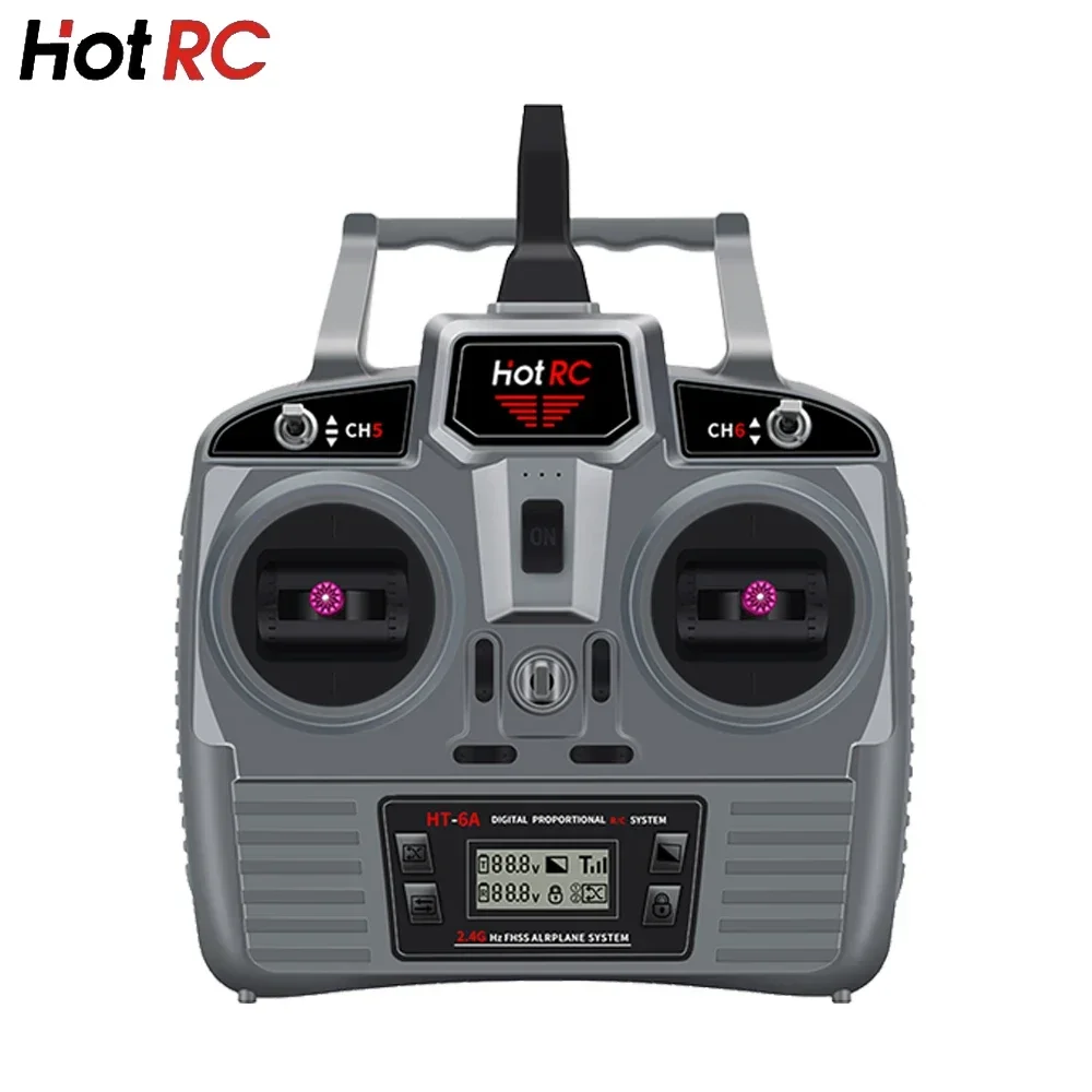 Hotrc-HT-6A de Control remoto HT6A, 4,5-9V, 2,4 Ghz, 6 canales, PWM, FHSS, transmisor, receptor de F-06A F06A para avión, coche, tanque de barco