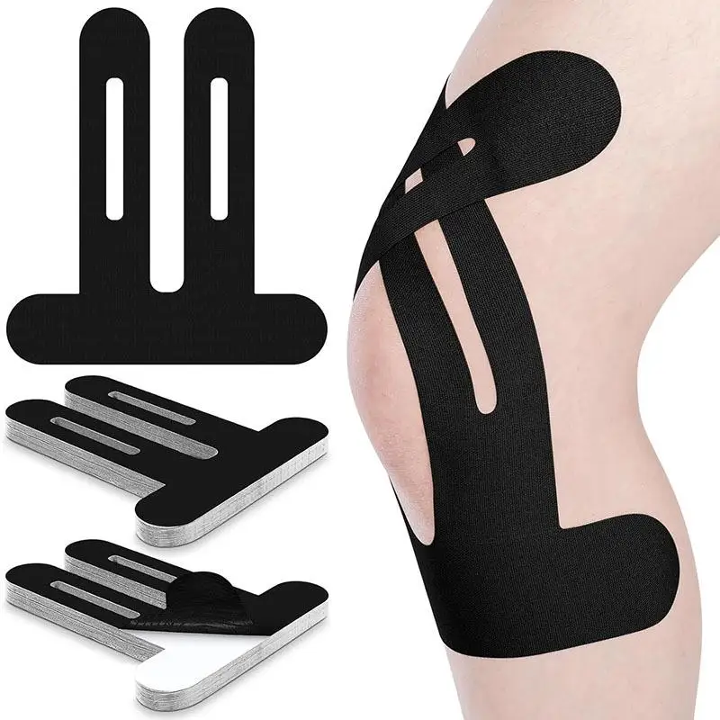 Cinta atlética de rodilla precortada transpirable, 1 unidad, para soporte muscular de hombro, cinta de kinesiología, parches de protección deportiva para rodilla