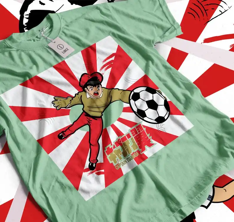 Legendary Soccer Heroes Unisex T-shirt - Japanese Anime Manga Style, Classic Sports Action, Otaku Apparel, 80s Retro Vibes, Japa