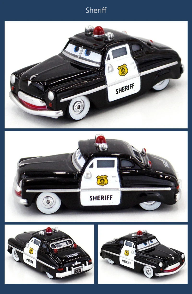 Cars 2 3 Lightning McQueen Mater Sheriff Flo Doc Hudson Rot 1:55 Legierungs-Druckguss-Automodell Kinderspielzeug Geschenk – Detail 8