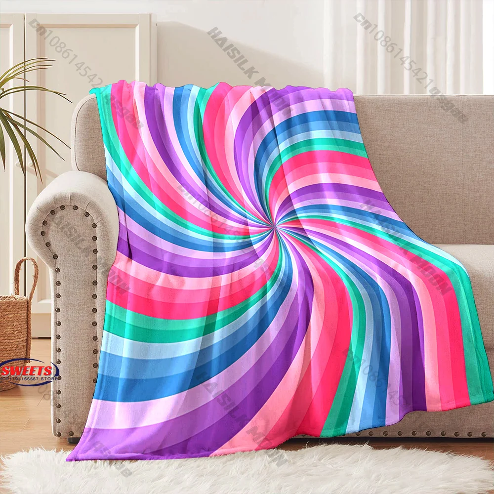 

Colorful Spiral Pattern Blanket Multiple sizes kid's and adults' bedroom living room sofa decor blanket, Exquisite gift