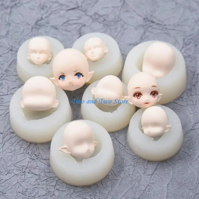 HX6F Epoxy Handmade Face Cartoon Character Mold Fairy Face Garage Mold DIY Art