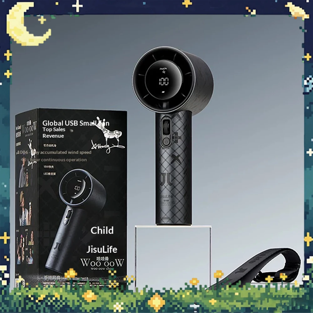 JisuLife Pro1S Whoa Whoa Beast Handheld Small Fan Turbocharged Air Duct Handheld Fan 40 Hours Super long Battery Life For Gifts