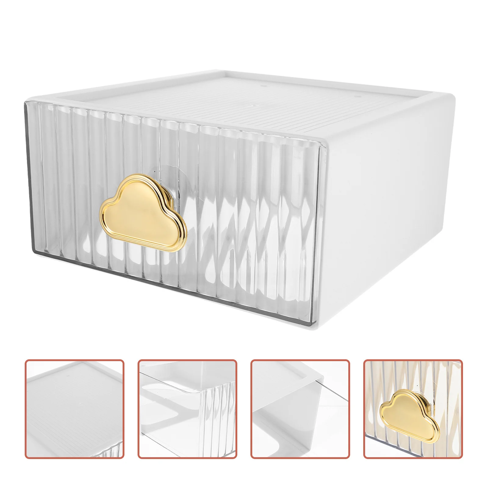 

Drawer Style Desktop Storage Box Premium Hips Multi-Layer Organizer Sundries Container Transparent Case