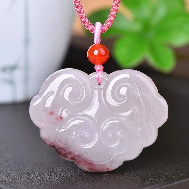 Natural Gold Thread Jade Safety Lock Pendant for Women's Safety Jade Lock Pendant Gold Thread Jade Ruyi